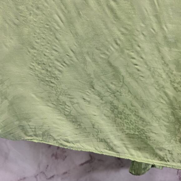 & Other Stories Shirt Womens Medium 8 Green Peasant Blouse Renaissance Satin - Picture 8 of 13